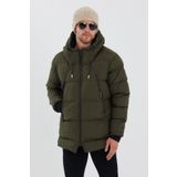 Rompasso Modonwear Erkek Haki Su Ve Rüzgar Geçirmez Içi Kürklü Uzun Şişme Mont & Kaban & Parka