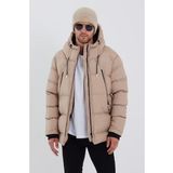 Rompasso Su ve Rüzgar Geçirmez İçi Kürklü Erkek Siyah Uzun Şişme Mont & Kaban & Parka