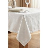 Rona Home Kırık Beyaz Masa Örtüsü Premium Leke Tutmaz Su Geçirmez Dikdörtgen Lüks Şık Dekoratif Sofra - 80 x 160 cm