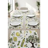 Rona Home Su Geçirmez Amerikan Servis 6'lı Set Leke Tutmaz Silinebilir Masası Tabak Altlığı 35X45 cm - 35 x 45 cm - Çok Renkli