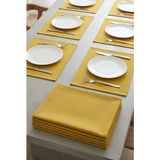 Rona Home Yemek Masası Amerikan Servis 6'lı Set Hardal Sarısı Keten Dokulu Dikdörtgen Tabak Altlığı - 35 x 45 cm