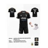 Ronaldo Juventus.2019 Sezon Siyah Çocuk Forması 4 Parça