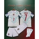 Ronaldo Portekiz Yeni Sezon Dünya Kupası Forması Çocuk 3 Lü Set - Turkuaz - 3 - 4 Yaş