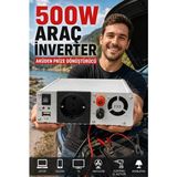 Ronanna 500W Fanlı Akü Inverteri 12V Dc Giriş 220V Ac Çıkış USB Portlu Taşınabilir Araç Kullanımı