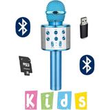 Ronanna Bluetooth Bağlantılı Mavi Çocuk Mikrofonu Dahili Hoparlör USB Tf Kart Destekli Ses Efektli