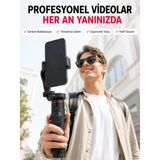 Ronanna Buğz Akıllı Takipli Gimbal Selfie Stick Profesyonel Video Çekim Stabilizatörü Uzayabilir Tripod Bluetooth Kumandalı