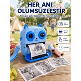 Ronanna Buğz Çocuklar Için Termal Baskılı Dijital Fotoğraf Makinesi Ön ve Arka Kameralı