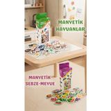 Ronanna Buğz Manyetik Eğitici Set 30 Parça Hayvan 26 Parça Sebze Meyve Magnet Oyuncak