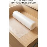 Ronanna Buğz Şeffaf Pvc Raf ve Dolap Içi Kaydırmaz Koruyucu Örtü 45X300 cm