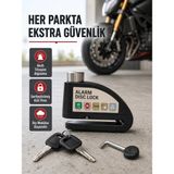 Ronanna Buğz Titreşim Sensörlü Alarmlı Motosiklet Disk Kilidi 14MM Çelik Çift Kilitleme