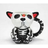 Ronanna Day Of The Dead Köpek Figürlü 3D Kabartmalı Porselen Kupa