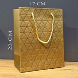Ronanna Gold Geometrik Desenli Orta Boy Karton Hediye Çantası