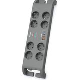 Ronanna Phılıps SPN8180GA/62, 8 Soket, Akım Korumalı Priz, 2400 Joules, 2mt Kablo, 2xusb-C Pd 20W Hızlı Şarj, 2xusb-A Qc 18W, (Gri)