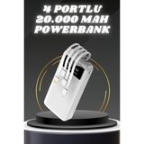 Ronanna Powerbank Şarj Cihazı 4 Çıkışlı 20.000 Mah Powerbank Kompakt Yüksek Kapasiteli Hızlı Şarj