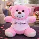 Ronanna Seni Seviyorum Tişörtlü Pembe Peluş Ayıcık