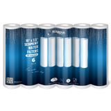 Ronaqua 20 Mikron Tortu Su Filtresi Kartuşu 10 "x 2,5", Dört Katmanlı Filtrasyon, Kum, Kir, Silt, Pas, Herhangi bir RO Ünitesi veya Tüm Ev Su Filtrasyon Sistemleri için Polipropilenden Yapılmıştır 6'lı Paket