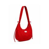 RONASBAG Bow Bag Kırmızı Kadın Astarlı Içi Gözlü Fiyonk Detaylı Fermuarlı Baget Kol Çantası