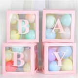 Rönesans Parti Baby Yazılı Pembe Şeffaf Harfli Kutu + 30 Adet Balon