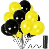 Rönesans Parti Sarı Siyah Metalik Balon 100 Adet+ 5 mt Balon Zinciri