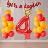 Rönesans Sarı-Kırmızı Renk Temalı Doğum Günü Parti Seti Yaş-4