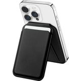 Rongep Apple iPhone 17/16/15/14/13/12 Serisi için Cüzdan MagSafe ile Uyumlu Telefona Tam Oturan Güçlü Manyetikli Sıkı Tutuş Sağlayan ve Düşme Yapmayan PU Deri Cüzdan Kartlık (Siyah-Stantlı)