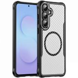 Rongep [Clear-Carbon] Samsung Galaxy S25 FE için Kılıf Manyetik [MagSafe ile Uyumlu] S25 FE Koruyucu Darbe Emici Güçlü Manyetikli Arkası Karbon Fiber Dokulu Samsung S25 FE Kılıfı (Siyah)
