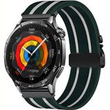 Rongep Huawei ile Uyumlu Metal Bağlantılı Parachute Loop 22mm Kordon GT5/GT5 Pro/GT4/GT3/GT3 Pro/GT2/GT2 Pro 46mm için Terleme Karşıtı Bileğe Göre Ayarlanabilen Elastik Kayış (Yeşil-Beyaz)