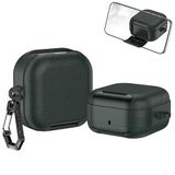 Rongep [Leather-Texture] Samsung Galaxy Buds4 Pro/Buds 4 için Kılıf [Fonksiyonel Stant/Güvenlik Kilidi Tasarımlı] Galaxy Buds4 Kulaklık Kılıfı Deri Görünümlü Samsung Buds 4 Pro Kılıf (Koyu Yeşil)