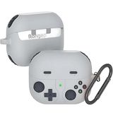 Rongep [Retro-Gamepad] Samsung Galaxy Buds 3-Pro-3 FE için Kulaklık Kılıfı Darbe Emici Köşe Korumalı Buds 3 Pro Koruyucu Yumuşak TPU Oyun Konsolu Görünümlü Buds 3 Pro Kılıfı (Açık Gri)
