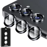 Rongep Samsung Galaxy A16 için Kolay Kurulum Aparatlı Kamera Lens Koruyucu 9H Temperli Cam HD Görüntü Darbelere Karşı A16 Koruyucu Alüminyum Alaşım Çerçeve A16 Kamera Koruması (Siyah)