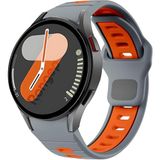 Rongep Samsung ile Uyumlu Çift Renkli Pin-and-Tuck 20mm Kordon Galaxy Watch 7/6/5/4 Serisi için Galaxy Watch 7 Kordon (40mm/44mm) Watch 6/4 Classic (47/43/42mm) Watch 5 Pro Uyumlu (Gri-Turuncu)