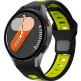 Rongep Samsung ile Uyumlu Çift Renkli Pin-and-Tuck 20mm Kordon Galaxy Watch 7/6/5/4 Serisi için Galaxy Watch 7 Kordon (40mm/44mm) Watch 6/4 Classic (47/43/42mm) Watch 5 Pro Uyumlu (Siyah-Yeşil)