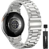 Rongep Samsung ile Uyumlu Yeni Nesil Bağlantı Bakla Model 20mm Çelik Kordon Galaxy Watch 7/6/5/4 Serisi için Galaxy Watch 7 Kordon (40mm/44mm) Watch 6/4 Classic (47/43/42mm) Uyumlu (Gümüş)
