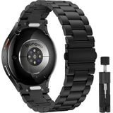 Rongep Samsung ile Uyumlu Yeni Nesil Bağlantı Bakla Model 20mm Çelik Kordon Galaxy Watch 7/6/5/4 Serisi için Galaxy Watch 7 Kordon (40mm/44mm) Watch 6/4 Classic (47/43/42mm) Uyumlu (Siyah)