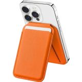 Rongep [Stand-Wallet] Apple iPhone 17/16/15/14/13/12 Serisi için Kartlık MagSafe ile Uyumlu Cüzdan Telefona Tam Oturan ve Sıkı Tutuş Sağlayan Güçlü Manyetikli PU Deri Telefon Kartlığı (Turuncu)