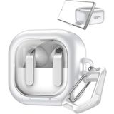 Rongep [White-Frame] Samsung Galaxy Buds4 Pro/Buds 4 için Kılıf [Fonksiyonel Stantlı Tasarım] Kulaklık Kılıfı [Güvenlik Kilit Tasarımlı] Taşıma Askılı TPU Koruyucu Samsung Buds 4 Pro Kılıf (Beyaz)