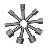 rongweiwang 9 adet 5-13 mm çelik somun sürücü matkap seti sürücü matkap seti altı köşeli şaft metrik soket anahtarı adaptör seti