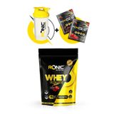 Ronic Nutrition Whey Ultimate Protein Tozu 1000 gr Çilek Aromalı Shaker Ve 2 Adet Tek Kullanımlık Whey