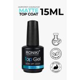 RONIKI Professional Mat Velvet No Wipe Top Coat Orta Yoğun Kıvam 15 ml