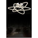 RONİSU AYDINLATMA Twin Lüks Modern Asimetrik Yörünge Halka Tasarım 50 cm Led Plafonyer Avize TWN-P50-W140-MIX