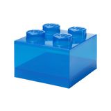 Room Copenhagen LEGO Saklama Taşı, 4 Düğümlü, Şeffaf Mavi – Çocuklar ve Yetişkinler için Kapaklı İstiflenebilir Plastik Saklama Kutusu, Çalışma Masası Düzenleyici ve Oyuncak Kutusu