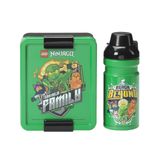 Room Copenhagen Lego Yemek Seti - NINJAGO Tasarım, Eğlenceli ve Fonksiyonel 390 ml Şişe ve Öğle Yemeği Kutusu, Çocuklar ve Yetişkinler için, Bulaşık Makinesinde Yıkanabilir, Yolda Yemekler İçin, Yeşil