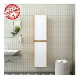 Roomart 2 Kapaklı Asma Ahşap-mat Beyaz Banyo Boy Dolabı Atlantik Çam-Mat Beyaz