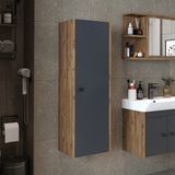 Roomart Ada Banyo Dolabı Mat Suntalam 110 cm Banyo Boy Dolabı - Antrasit - Atlantik Çam