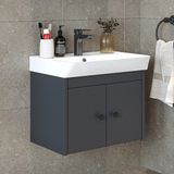 Roomart Ada Lavabolu Mat Suntalam Banyo Alt Dolabı 60 cm - Antrasit
