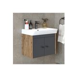 ROOMART Ada Lavabolu Mat Suntalam Banyo Alt Dolabı 60 Cm