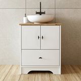 Roomart Ayaklı 2 Kapaklı Lavabolu Mdflam 60 Cm Banyo Dolab Beyaz