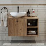 Roomart Ayaksız Lavabolu Mdf 75 Cm Çekmeceli Banyo Dolabı Atlantik Çam