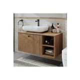 Roomart Ayaksiz Lavabolu Mdf 95 Cm Cekmeceli Lotus Oval Lavabolu Banyo Dolabi