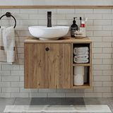 Roomart Ayaksız Lavabolu Mdflam 65 Cm Çekmeceli Banyo Dolabı Çam